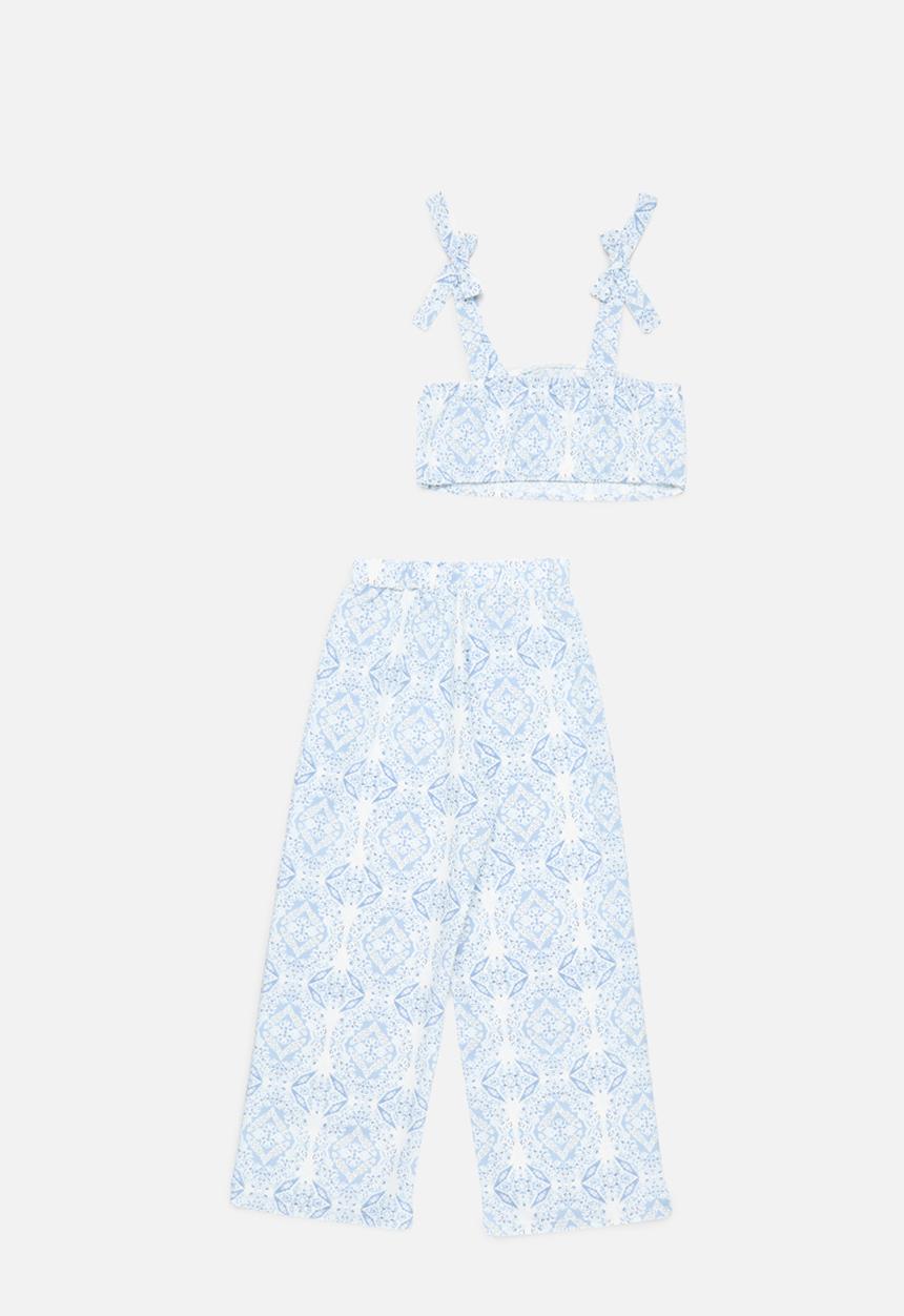 Pop Candy - Crop top and pants set - light blue