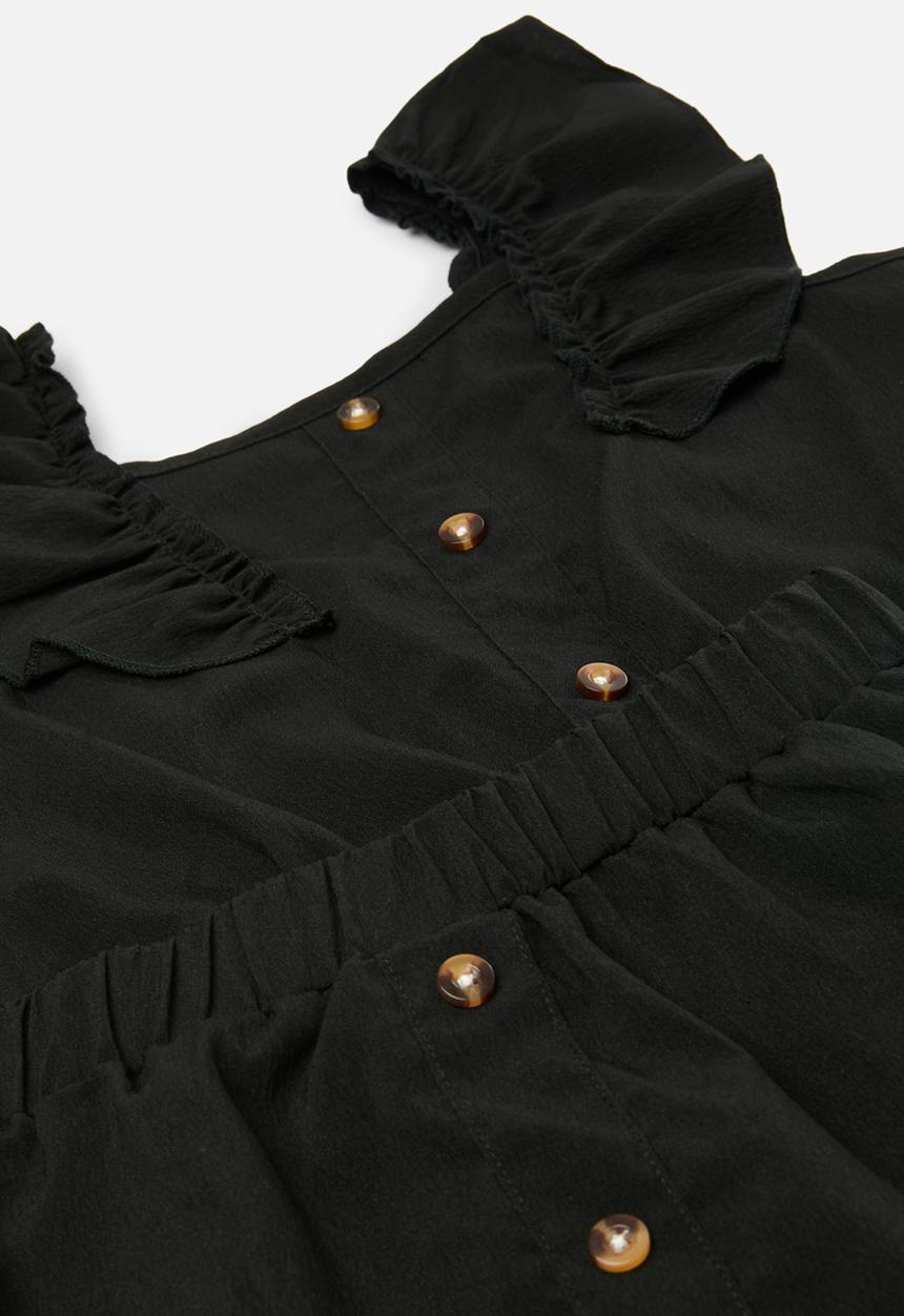 Pop Candy - Button front top & skirt set - black