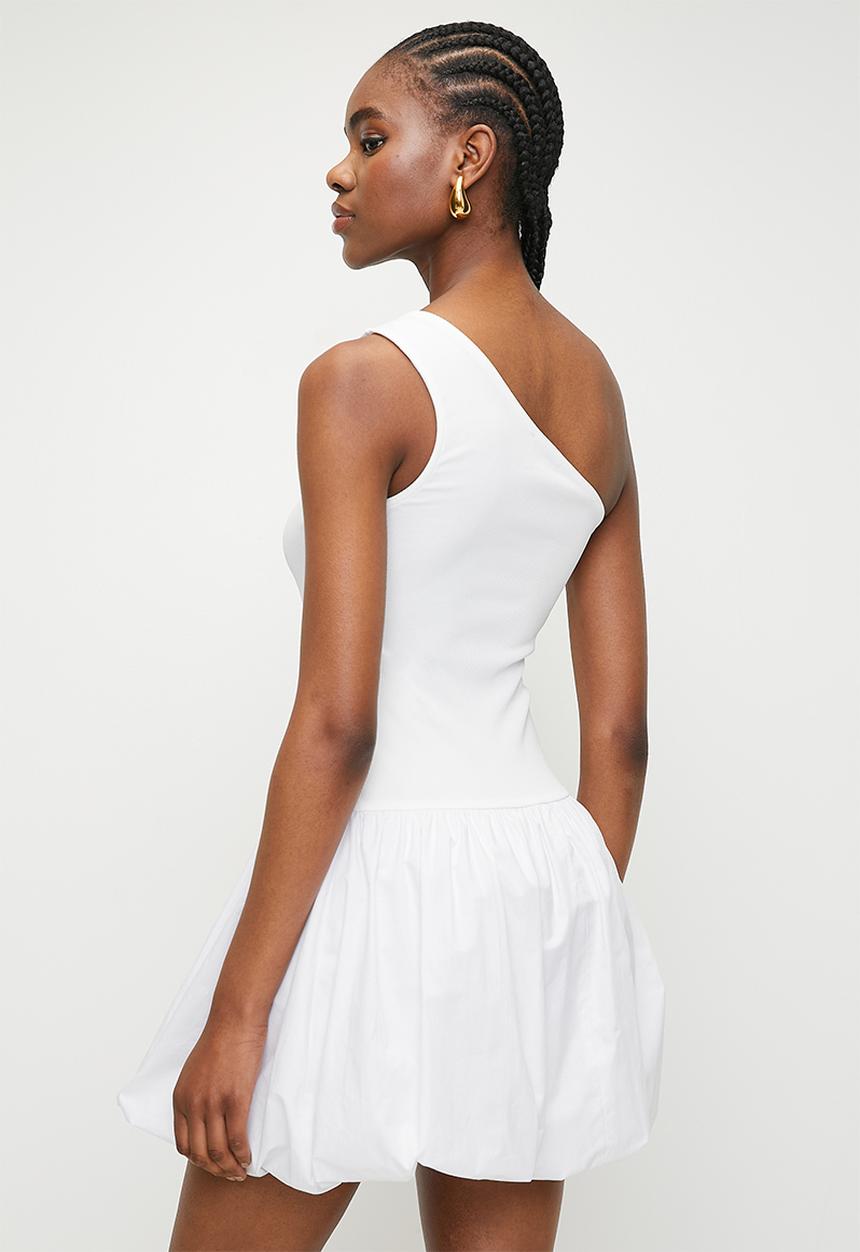 Superbalist - Asym combo fit & flare dress - white