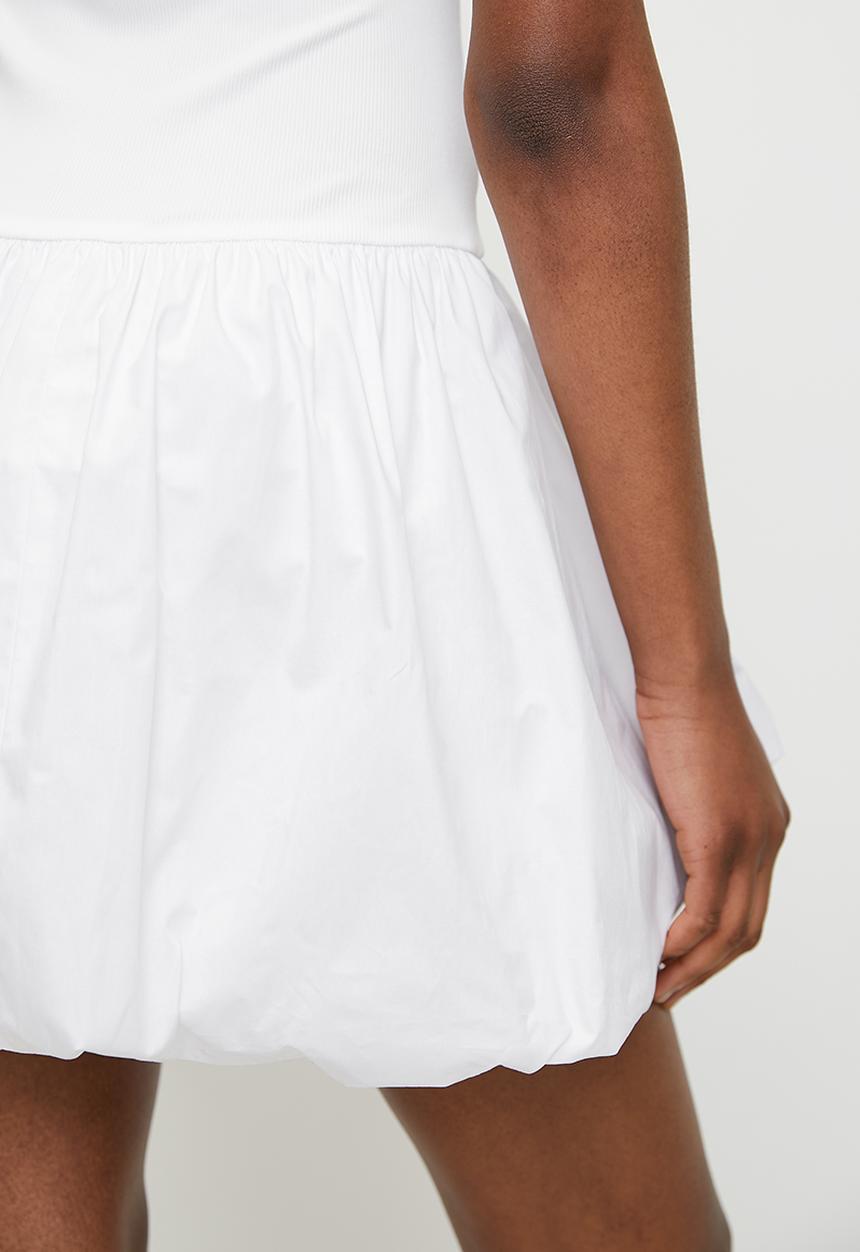 Superbalist - Asym combo fit & flare dress - white