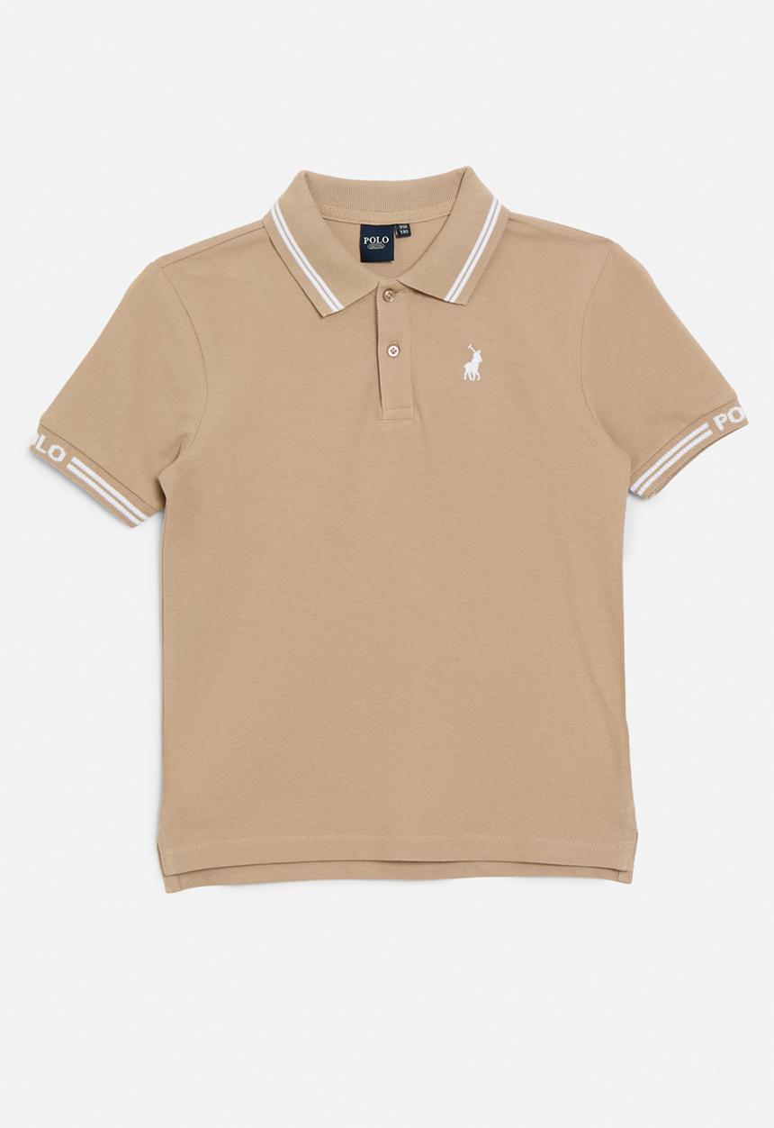 POLO - Boys owen jacquard ss golfer - taupe