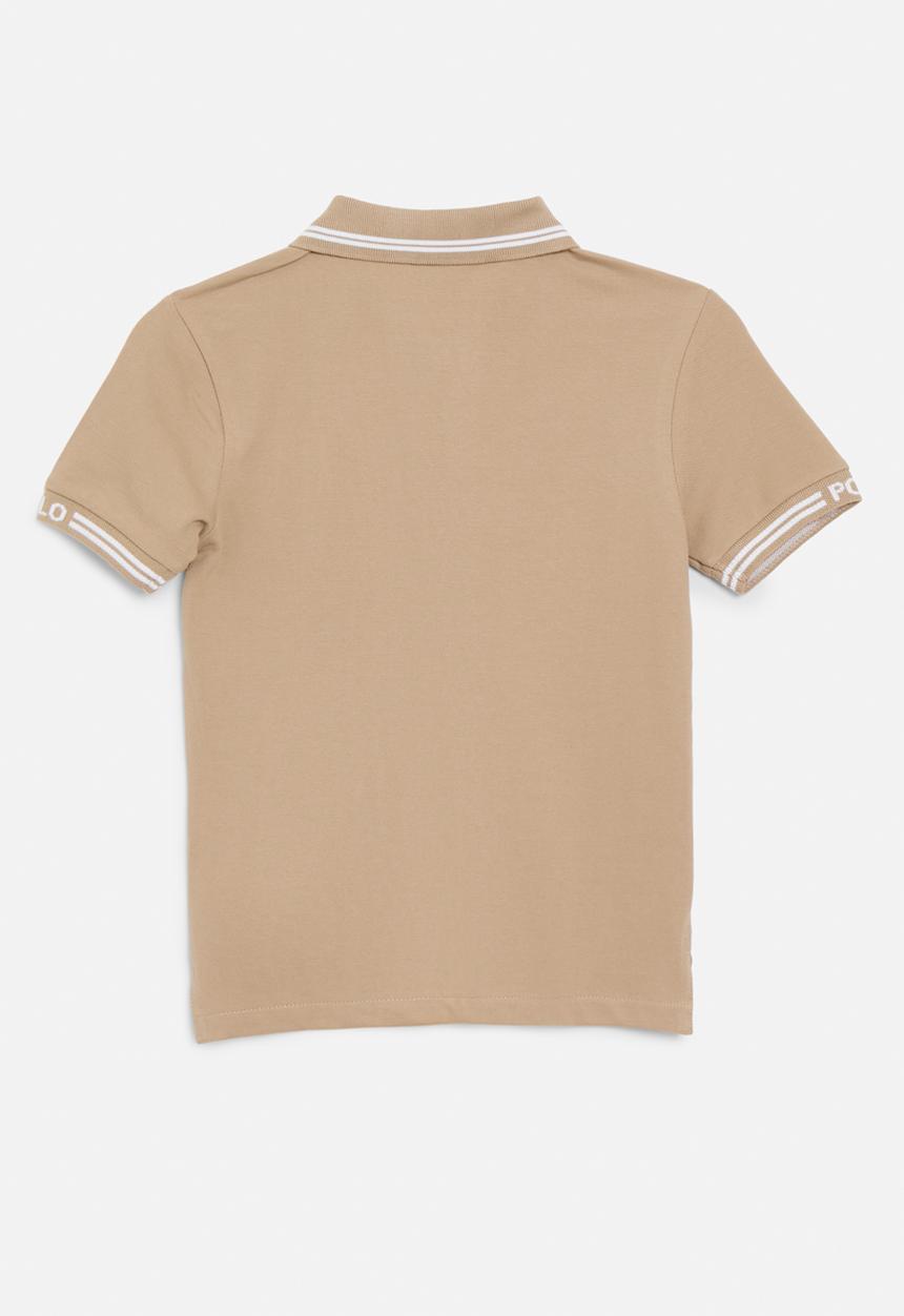 POLO - Boys owen jacquard ss golfer - taupe
