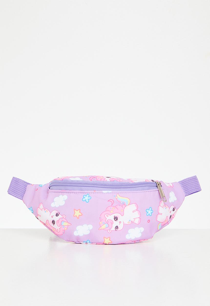 Pop Candy - Unicorn print moon bag - purple