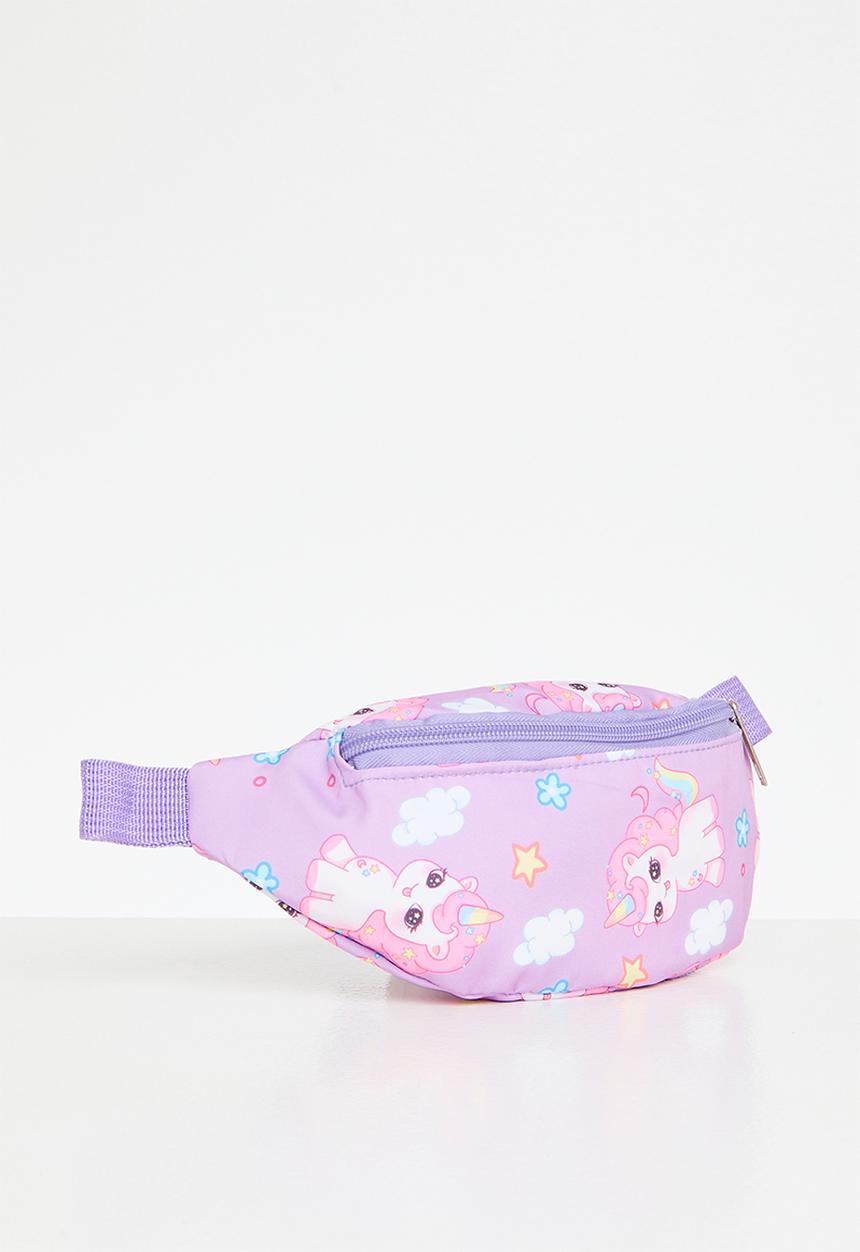 Pop Candy - Unicorn print moon bag - purple