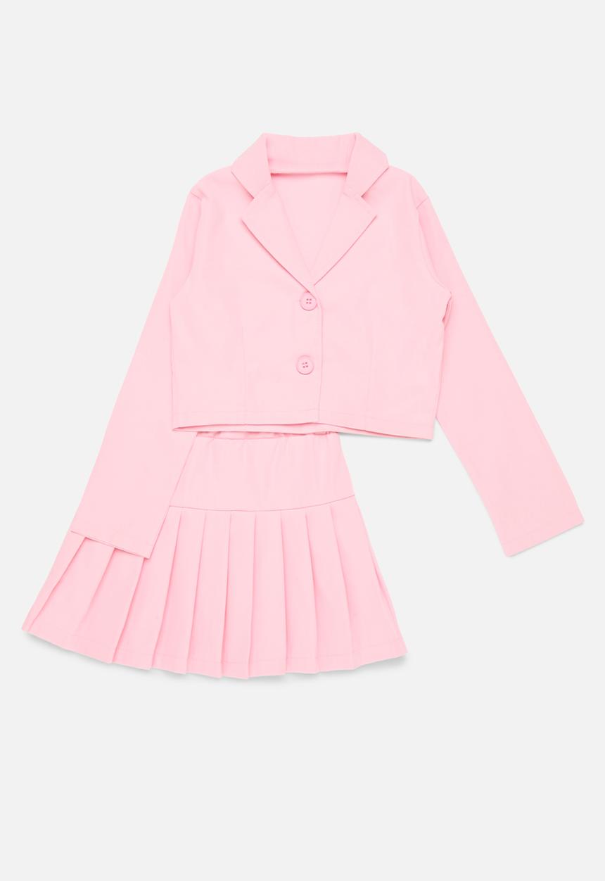 Pop Candy - Jacket & pleated skirt set - light pink