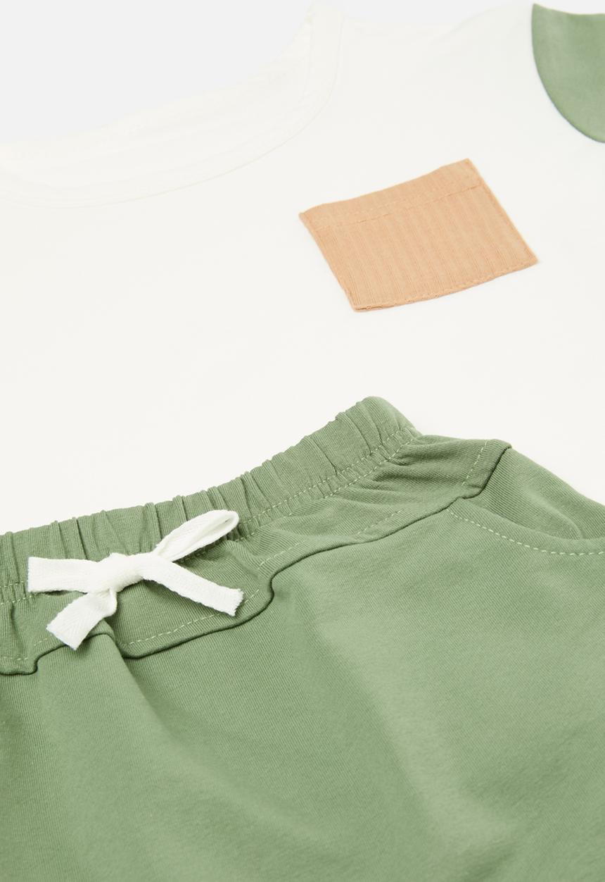 Pop Candy - Colour block tee & short set - multi