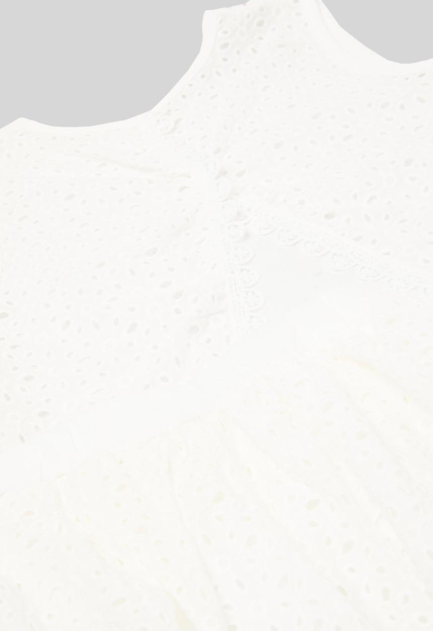 Pop Candy - Anglaise top and bottom set - white