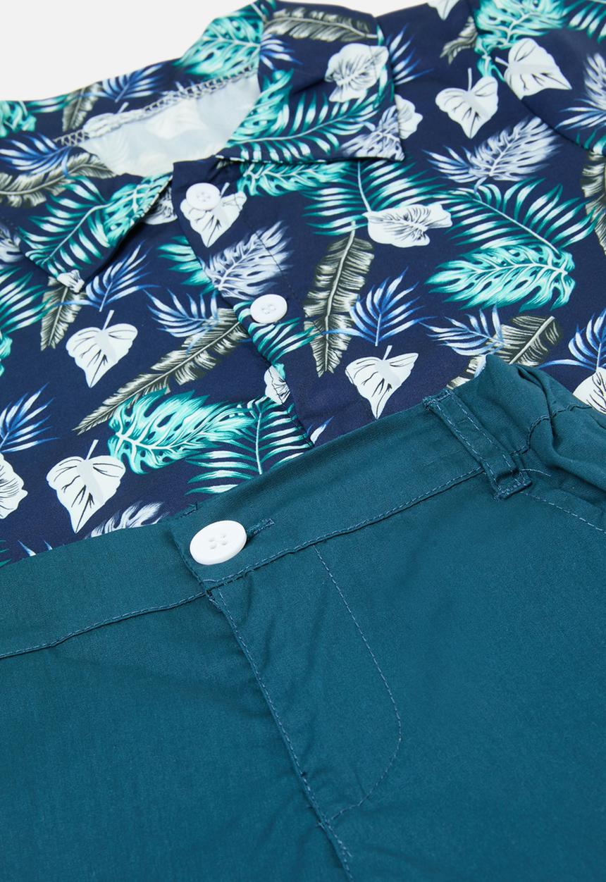 Pop Candy - Resort shirt & short set - blue