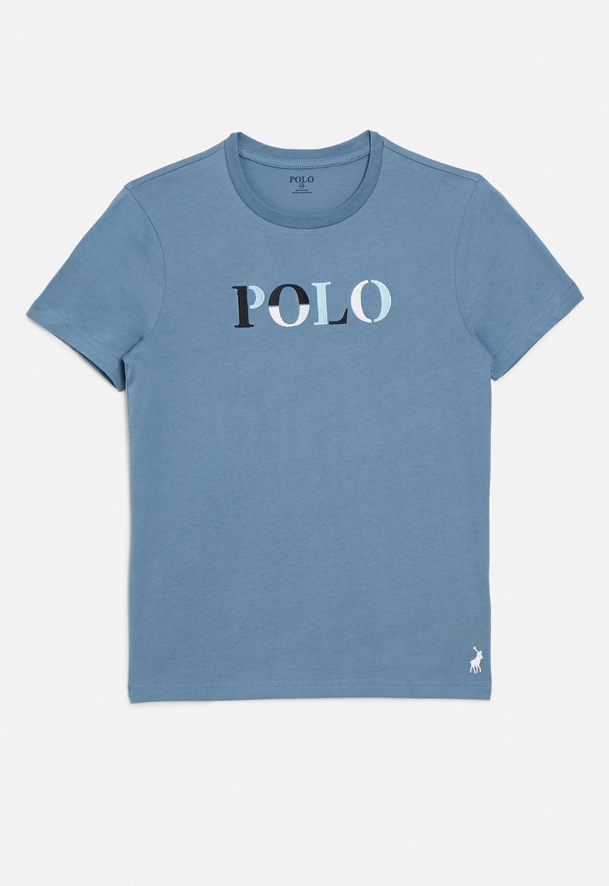 POLO - Boys bongani embroidered short sleeve tee - denim blue