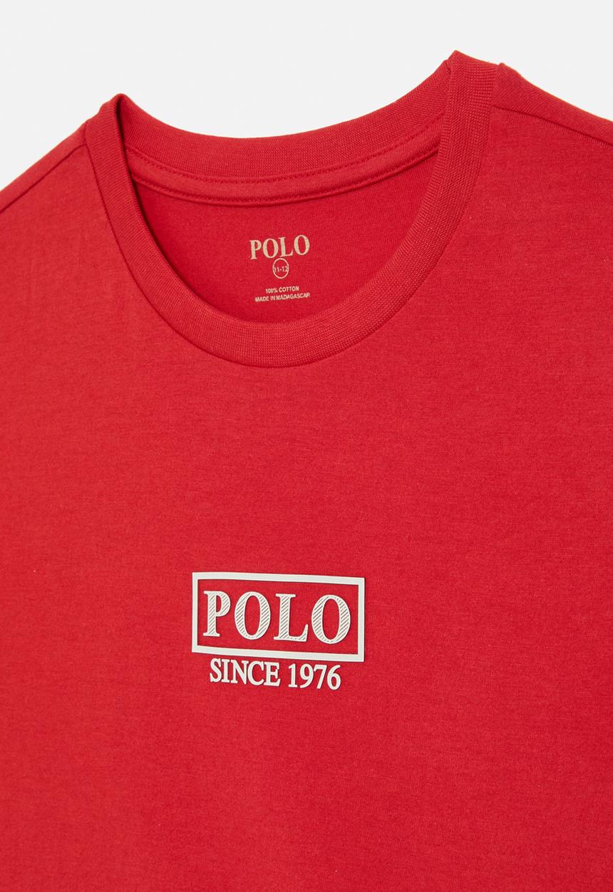 POLO - Boys gary printed short sleeve tee - samba red
