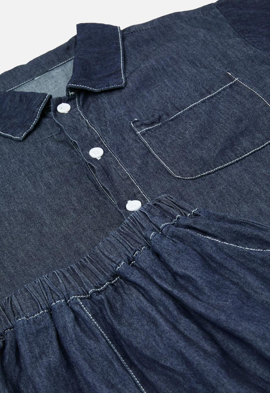 Pop Candy - Denim shirt & short set - blue