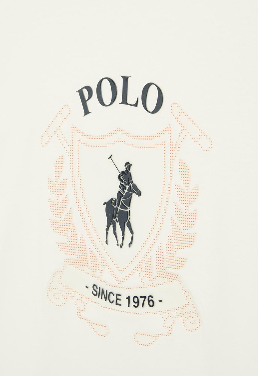 POLO - Boys cory crested tee - off white