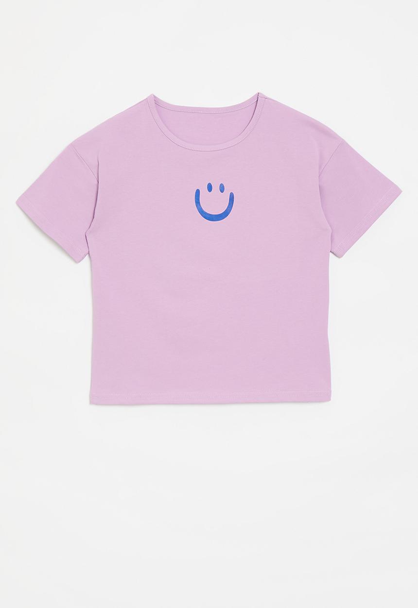 Pop Candy - Smiley print tee - lilac