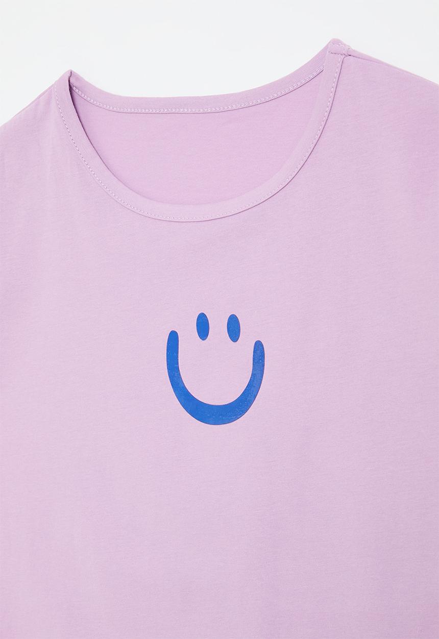Pop Candy - Smiley print tee - lilac