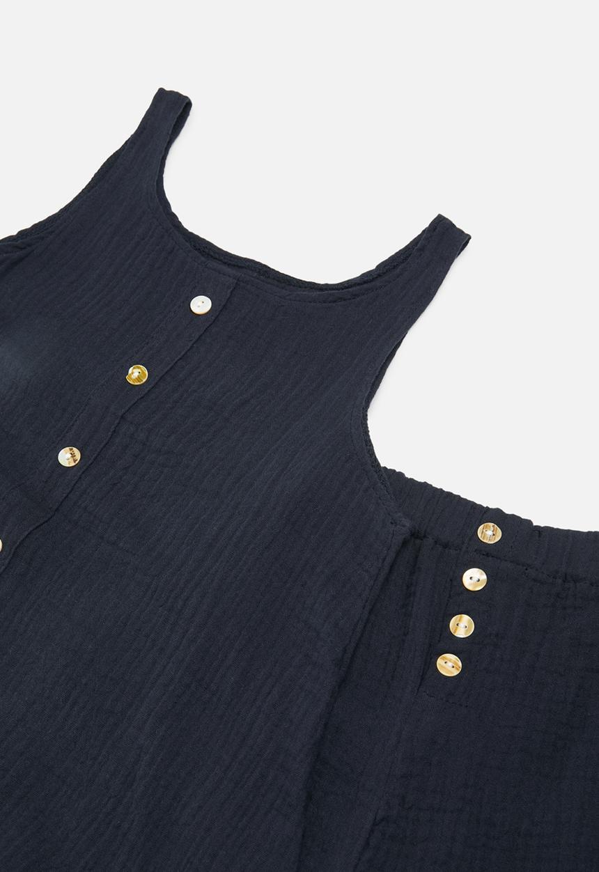 Pop Candy - Textured cami & short set - navy blue