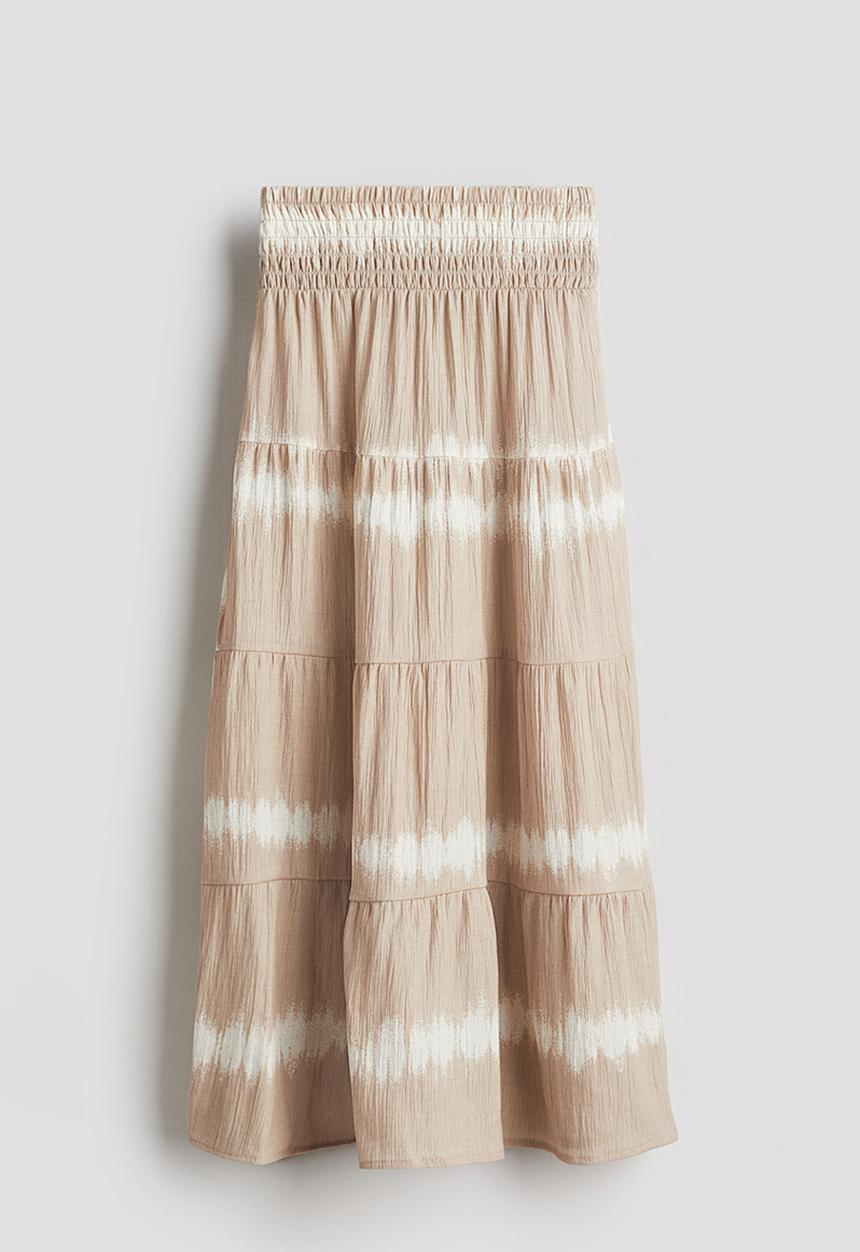 H&M - Maxi skirt - beige tie-dye