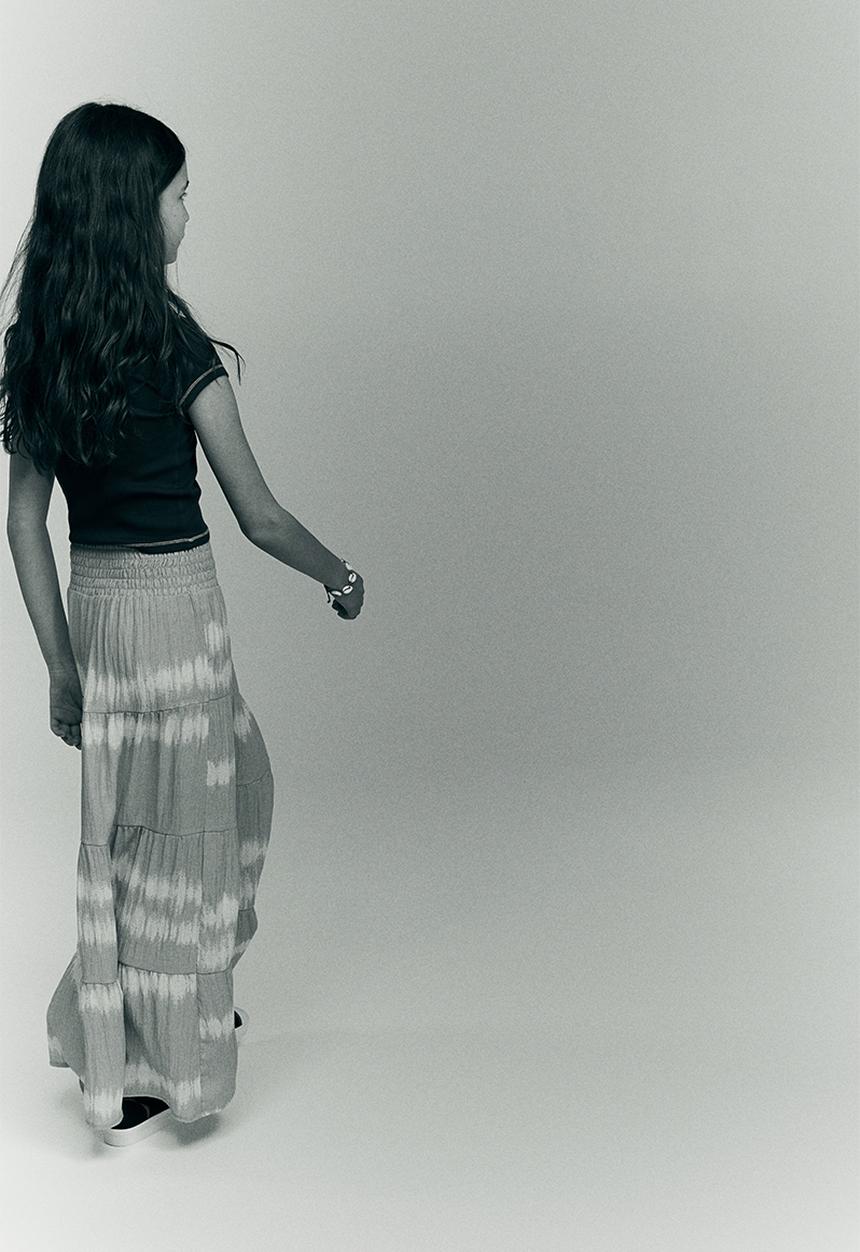 H&M - Maxi skirt - beige tie-dye