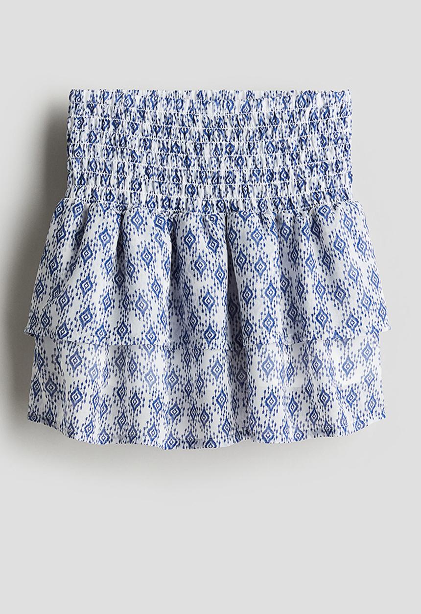 H&M - Tiered skirt - blue patterned