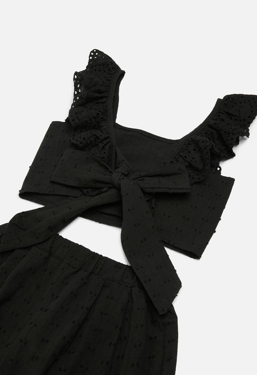 Pop Candy - Frilled top & bottom set - black