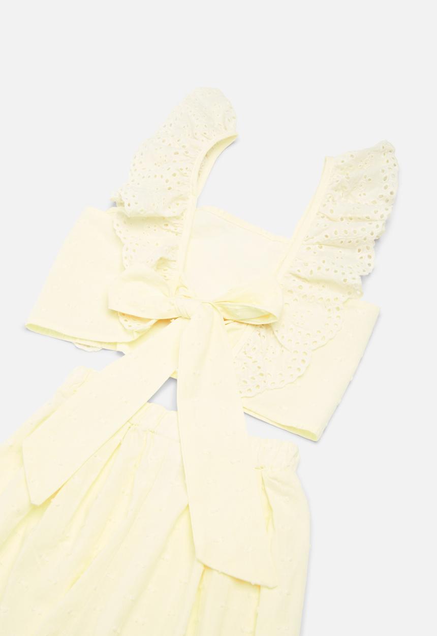Pop Candy - Frilled top & bottom set - white