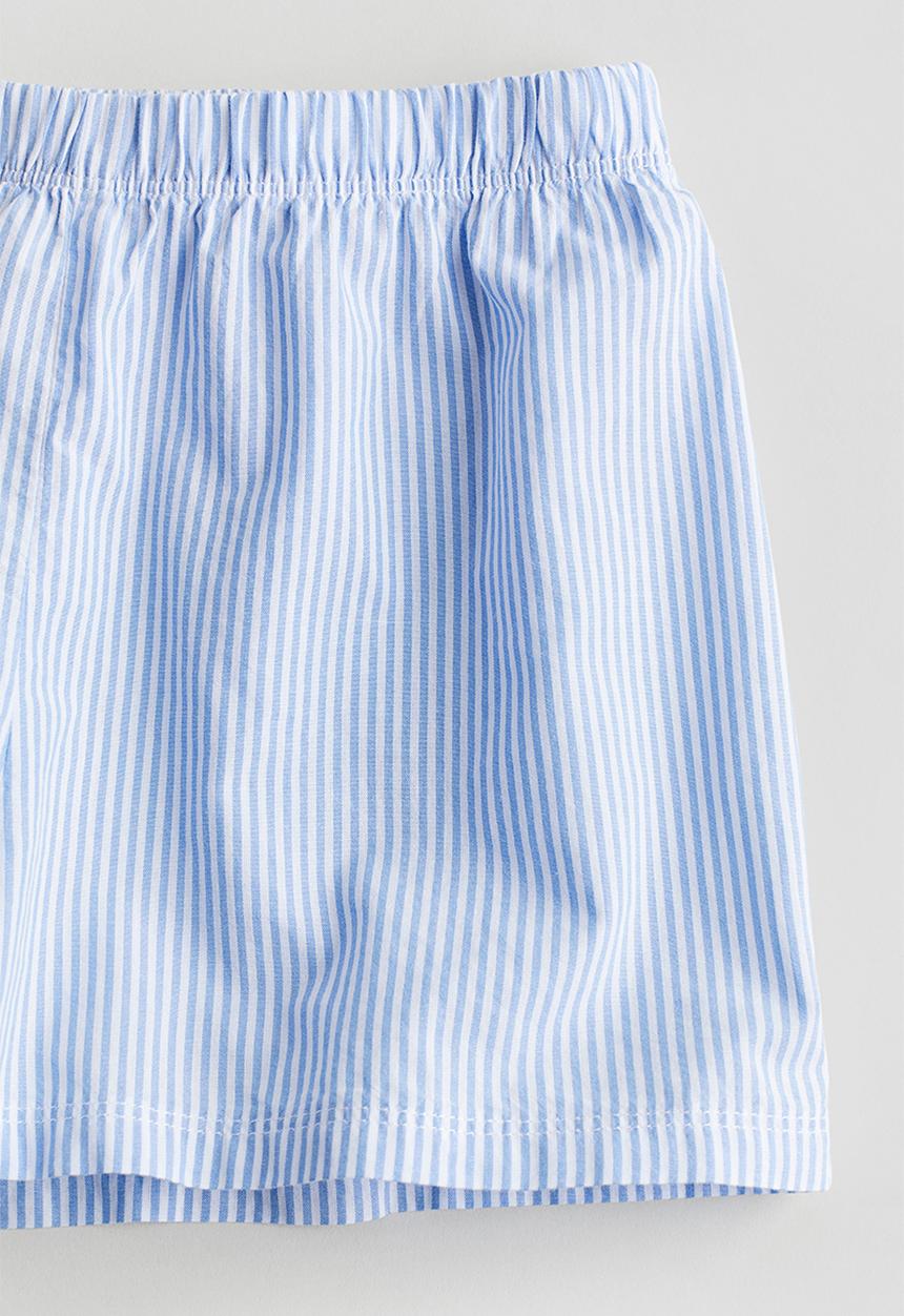H&M - Cotton poplin pyjama shorts - light blue striped