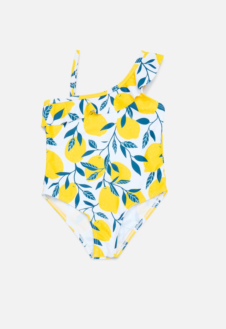 Pop Candy - Frilled one shoulder swimsuit - multi