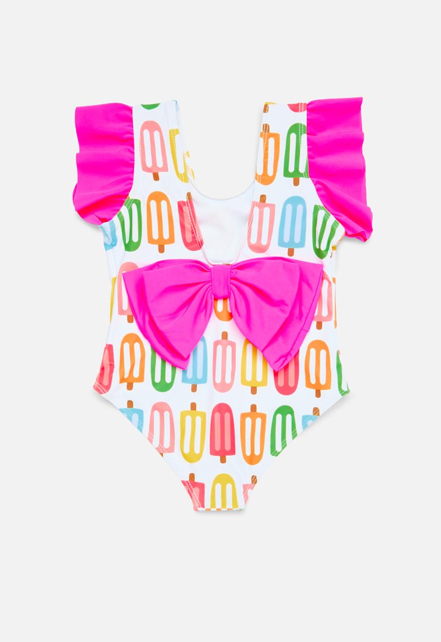 Pop Candy - Frilled sleeve swimsuit - multi