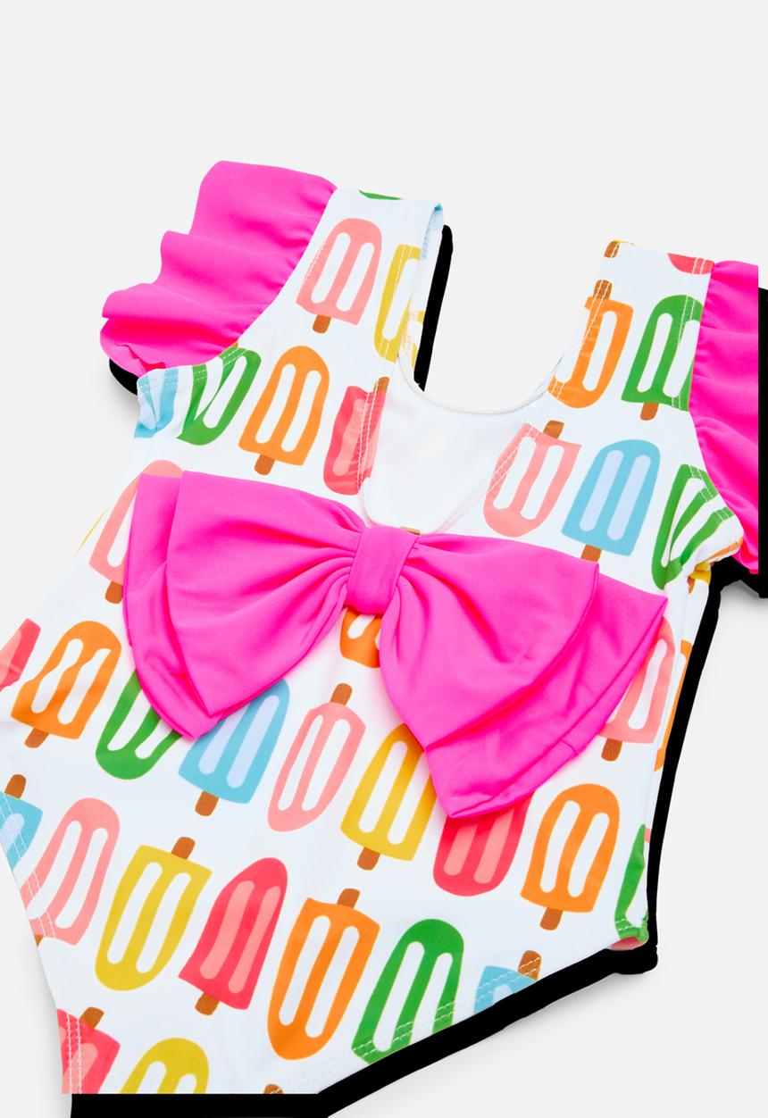 Pop Candy - Frilled sleeve swimsuit - multi