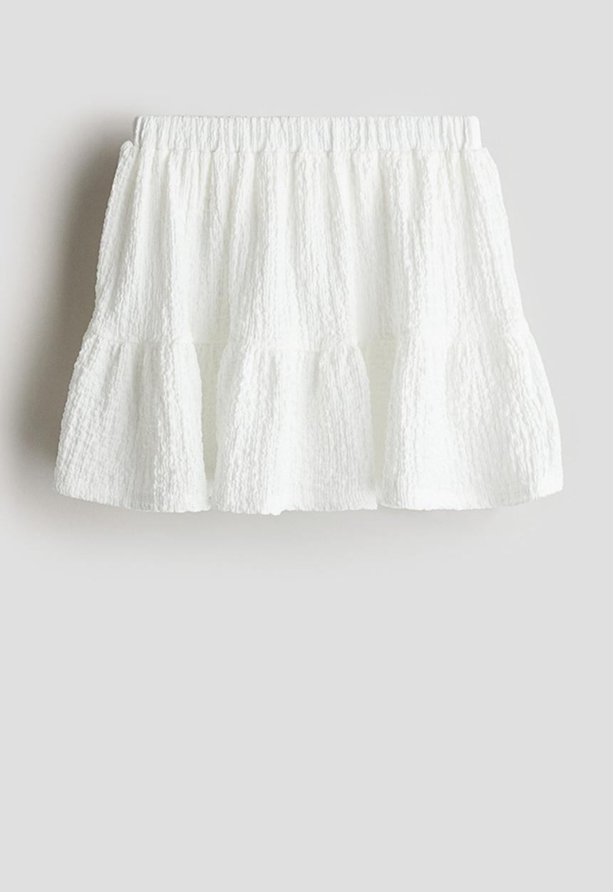H&M - Crinkled jersey skirt - white