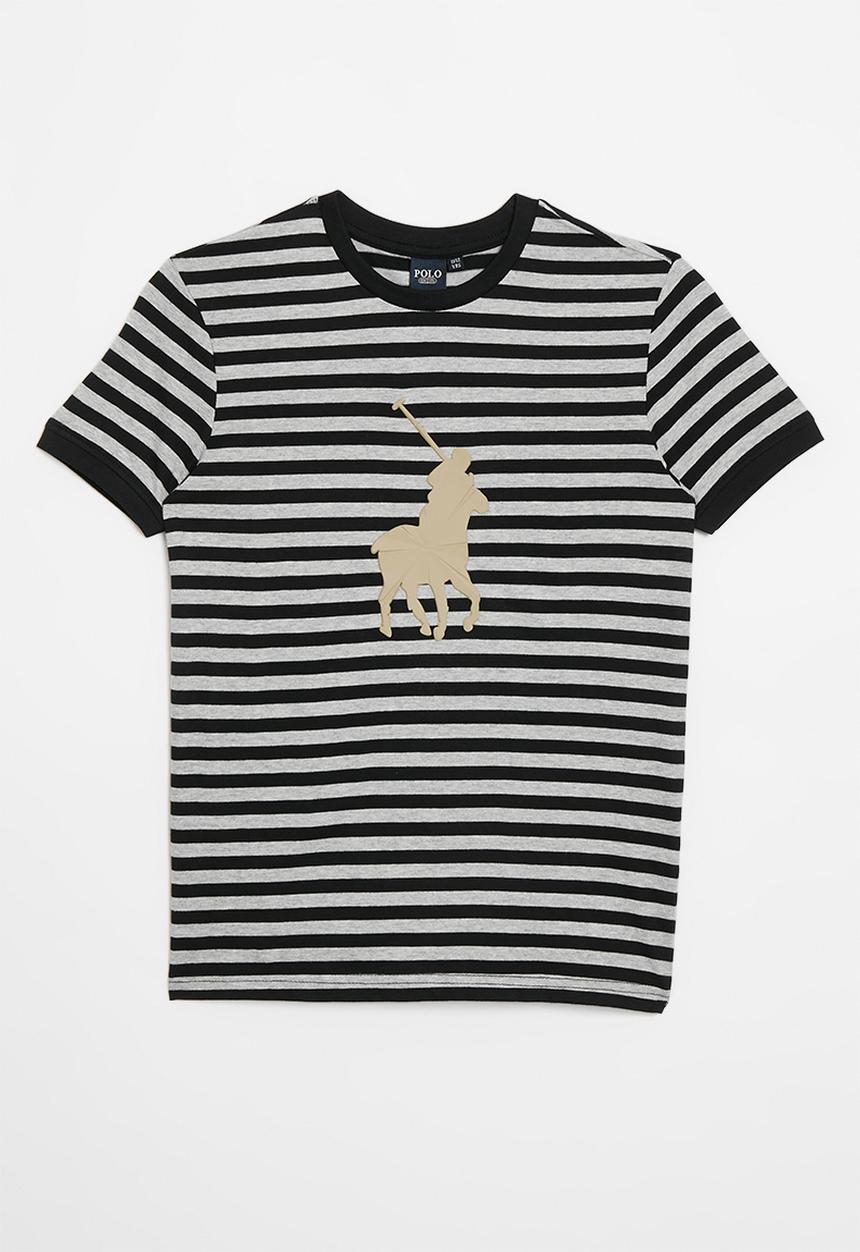 POLO - Boys alvin striped short sleeve tee - black