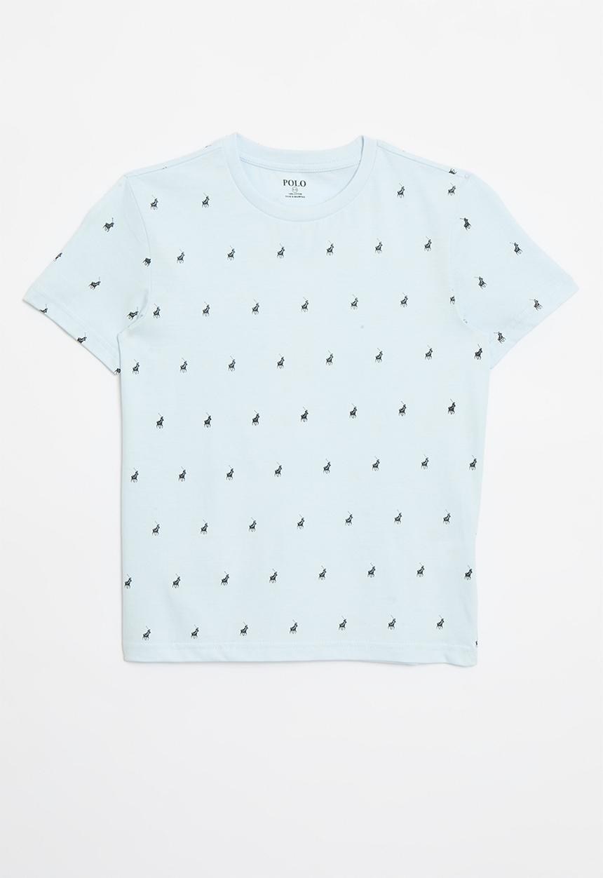 POLO - Boys sebastian monogram short sleeve tee - ice blue