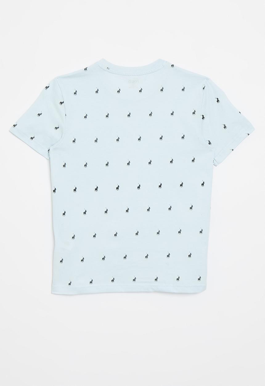 POLO - Boys sebastian monogram short sleeve tee - ice blue