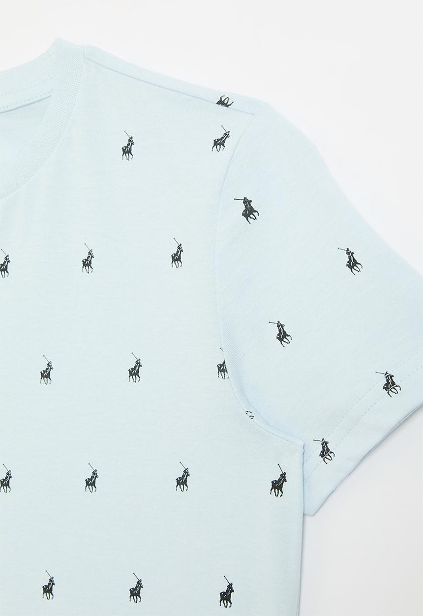 POLO - Boys sebastian monogram short sleeve tee - ice blue