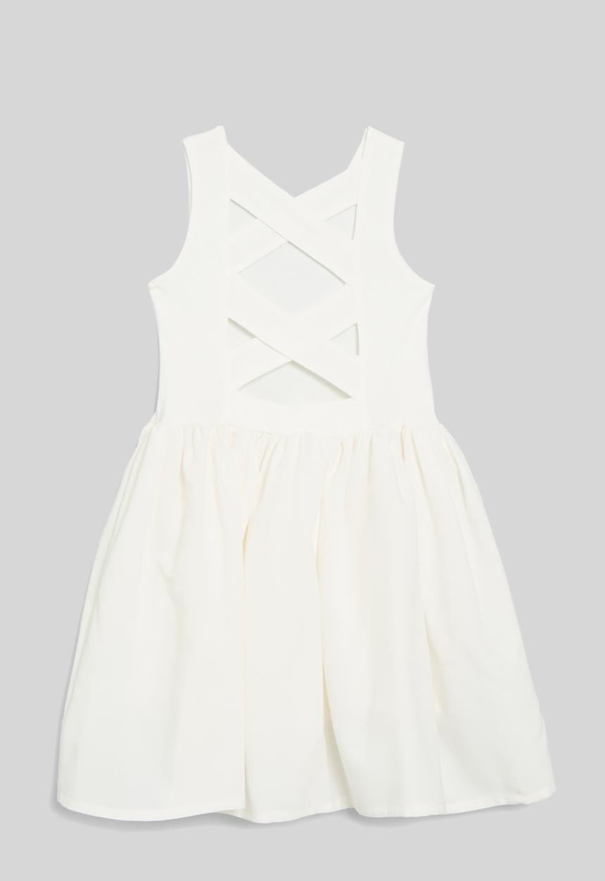 Pop Candy - Combo fit & flare dress - white