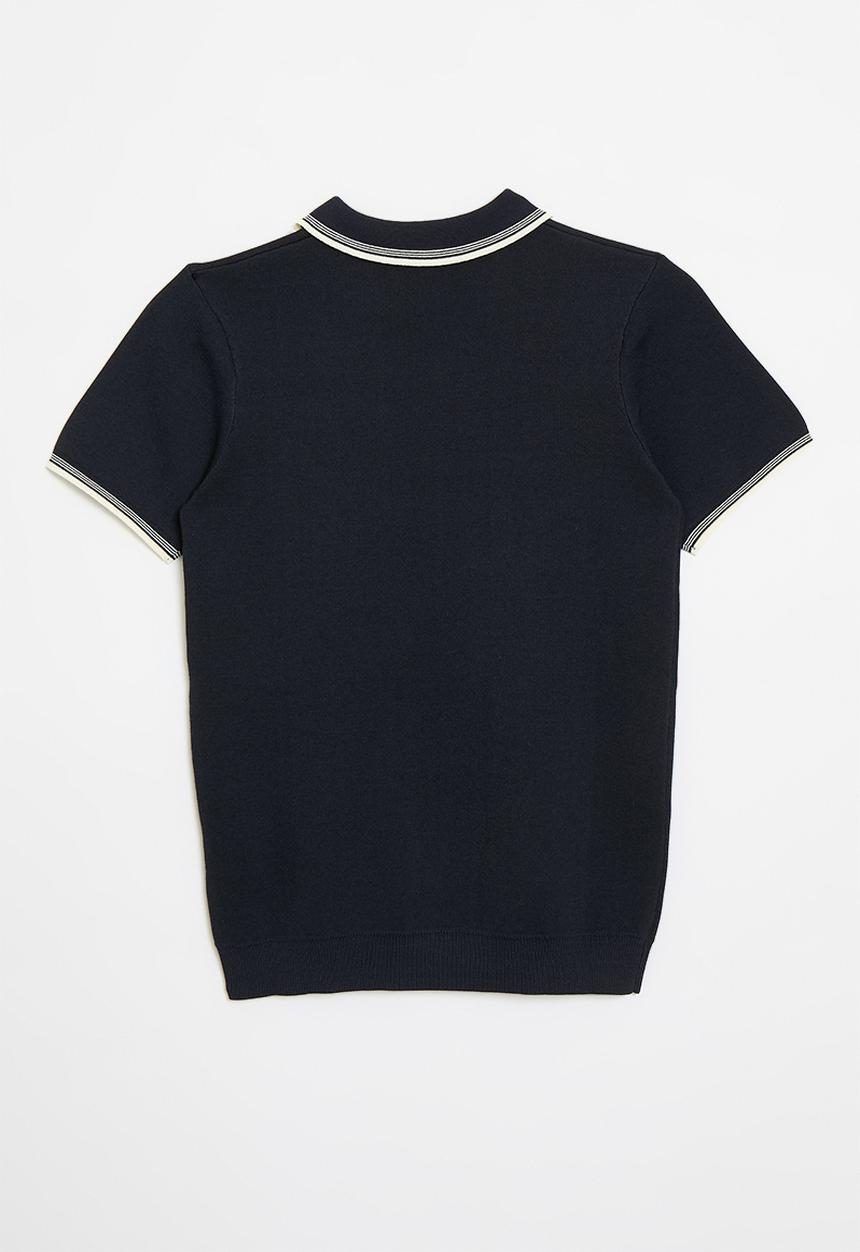 POLO - Boys scott short sleeve qtr zip golfer - navy