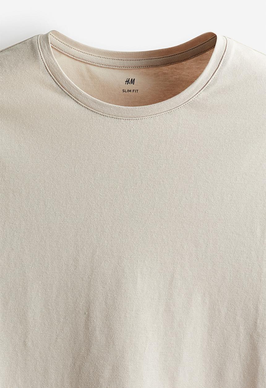 H&M - Slim fit t-shirt - beige