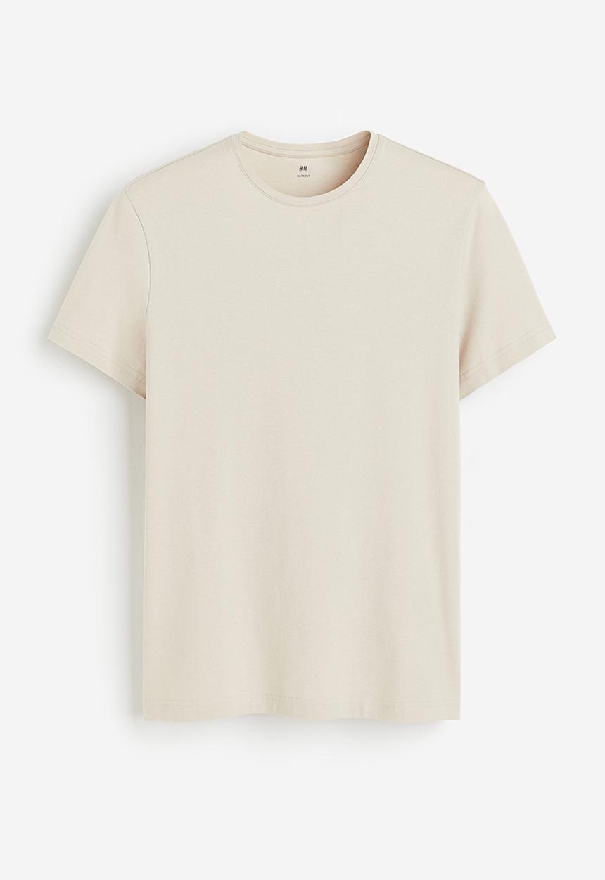H&M - Slim fit t-shirt - beige