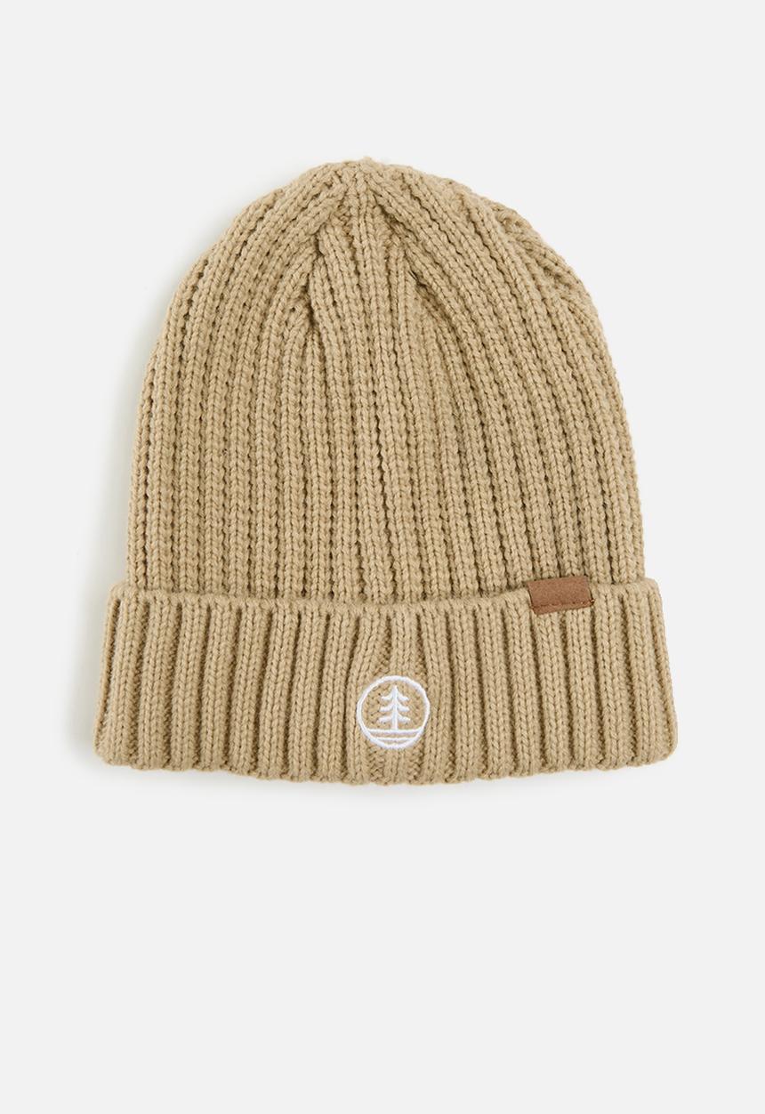 Lark & Crosse - Maddox rib knit beanie - beige