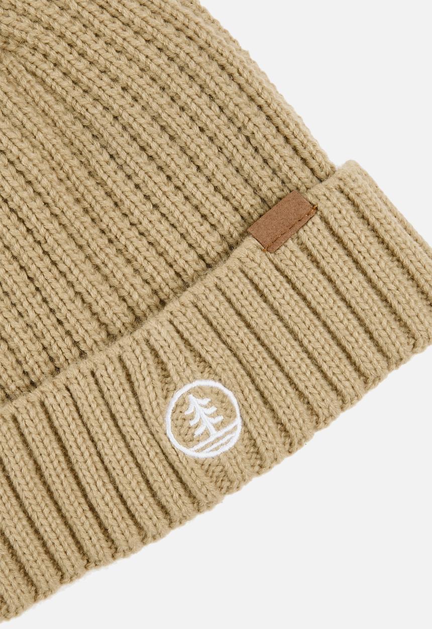 Lark & Crosse - Maddox rib knit beanie - beige