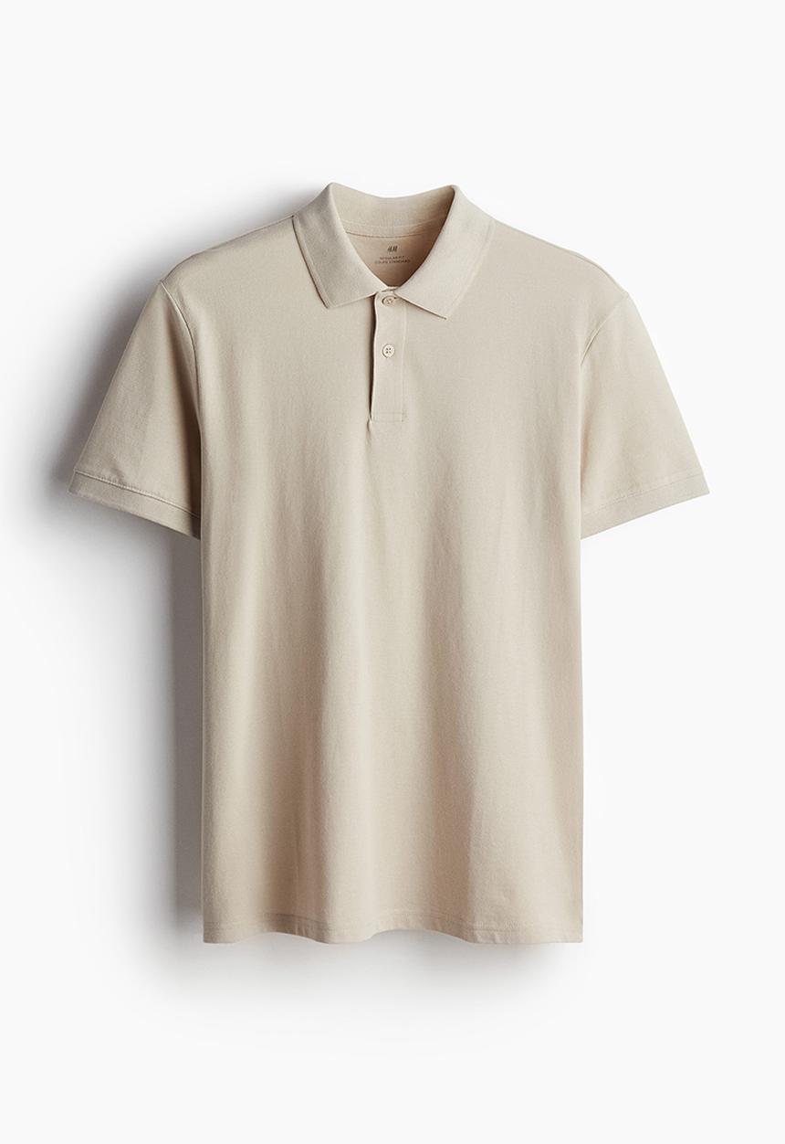 H&M - Regular fit piqué polo shirt - beige