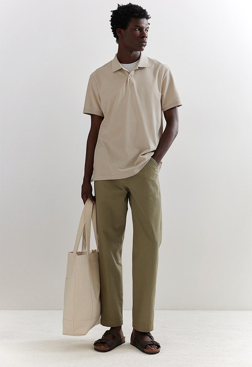 H&M - Regular fit piqué polo shirt - beige