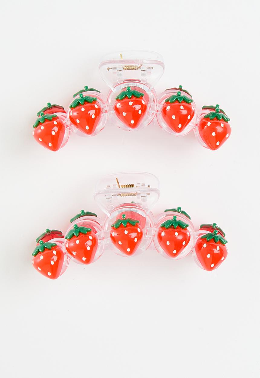 Pop Candy - Strawberry hair claw set - red