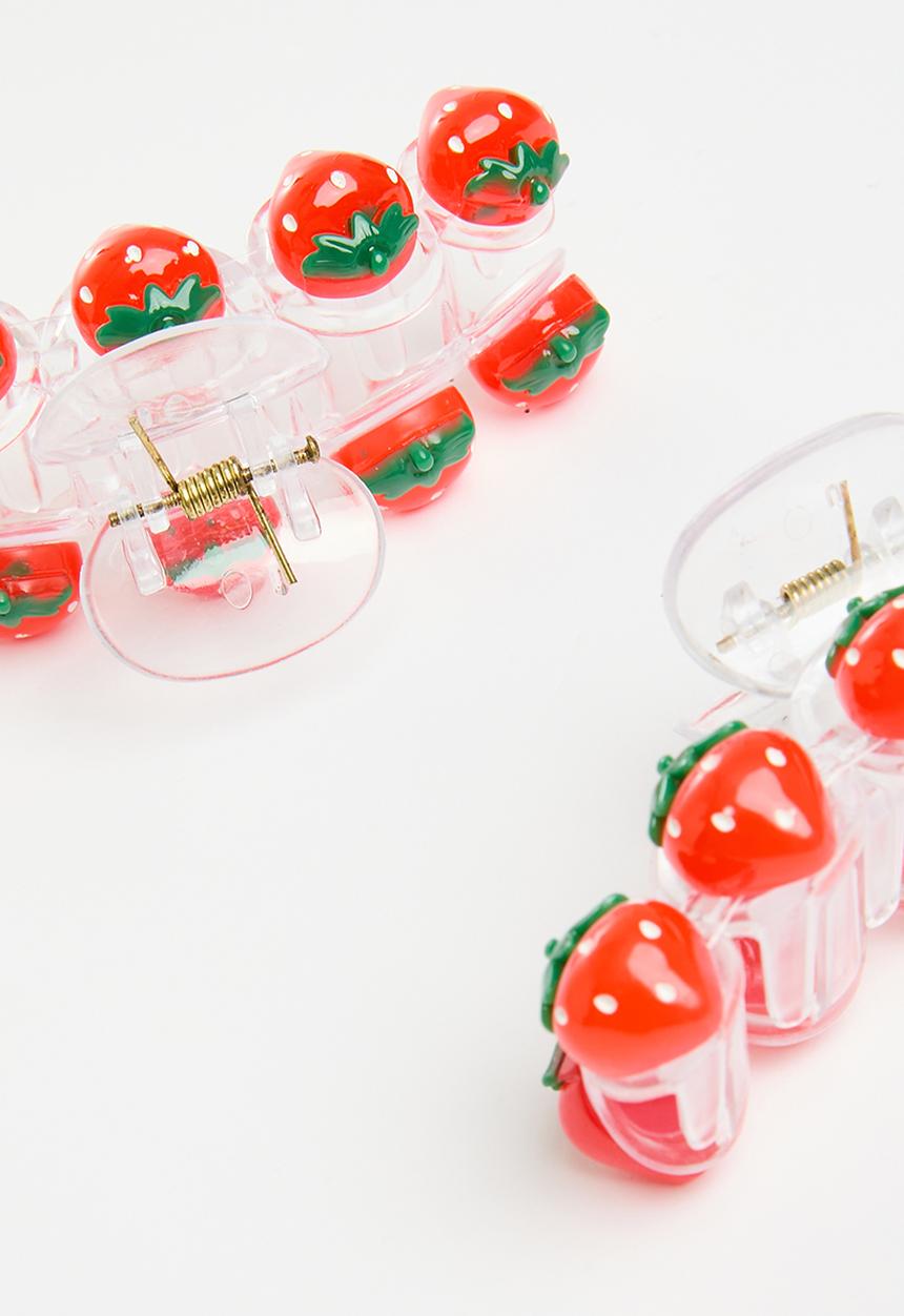 Pop Candy - Strawberry hair claw set - red