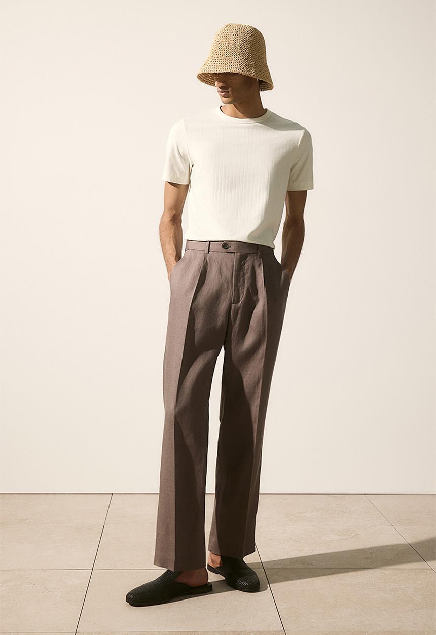 H&M - Slim fit ribbed lyocell-blend t-shirt - cream