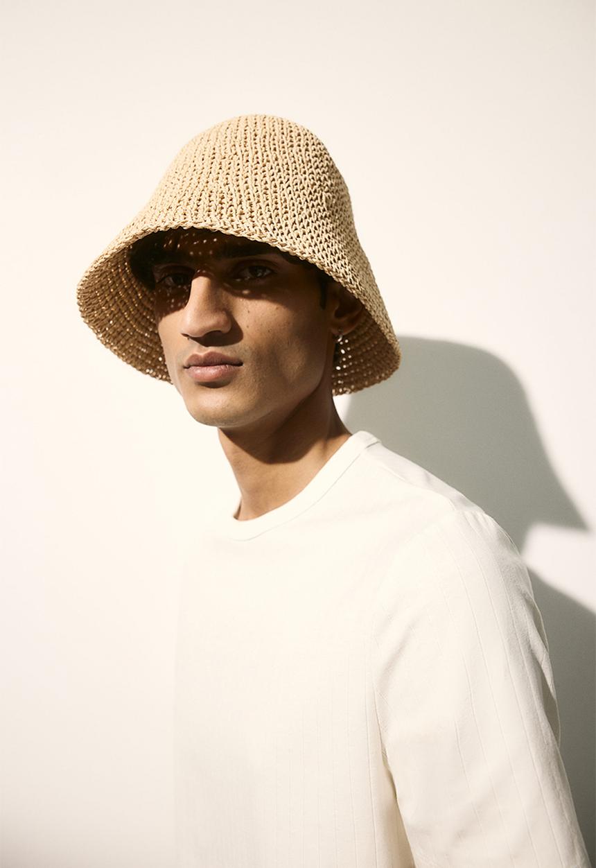 H&M - Slim fit ribbed lyocell-blend t-shirt - cream