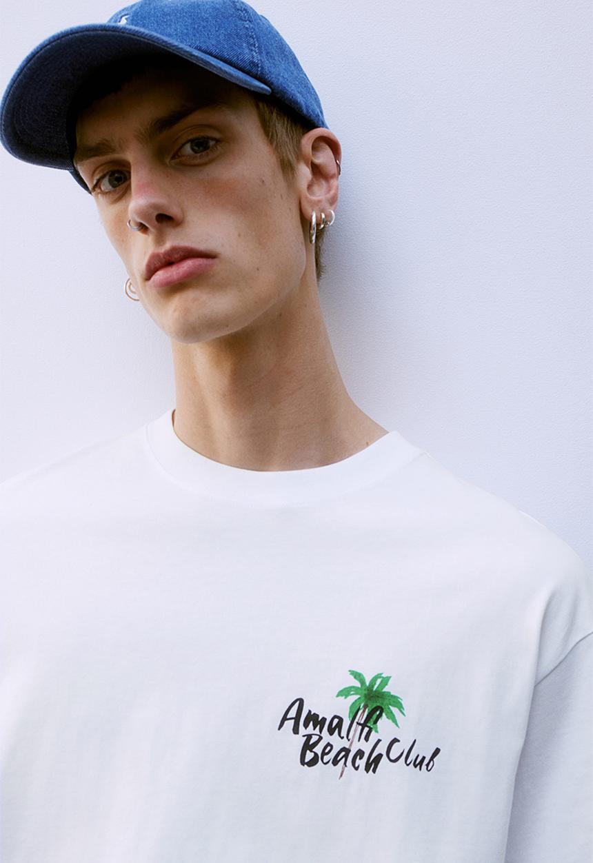 H&M - Loose fit printed T-shirt - white amalfi 