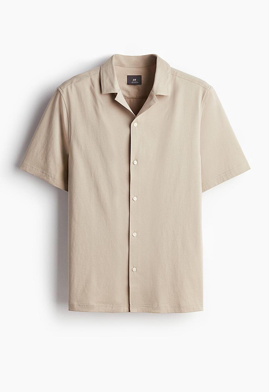 H&M - Regular fit pima cotton resort shirt - beige
