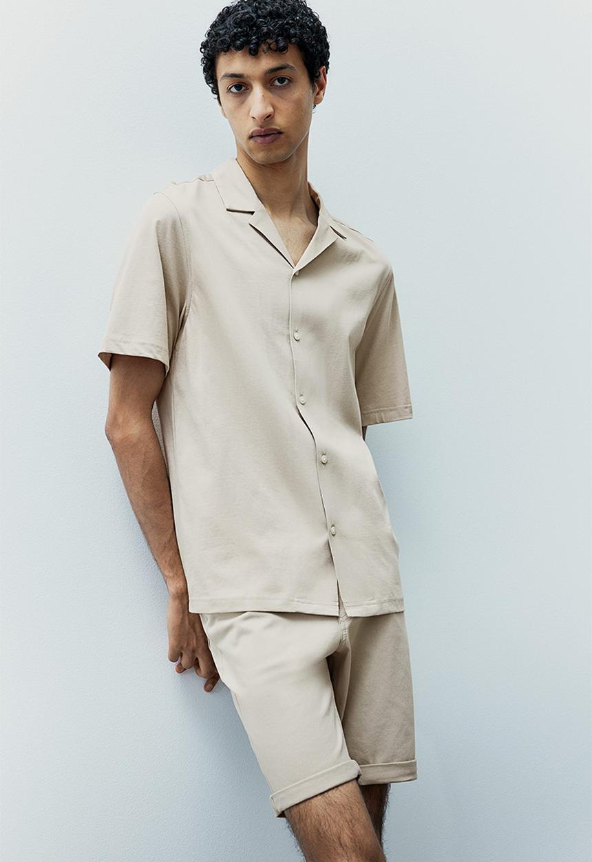 H&M - Regular fit pima cotton resort shirt - beige