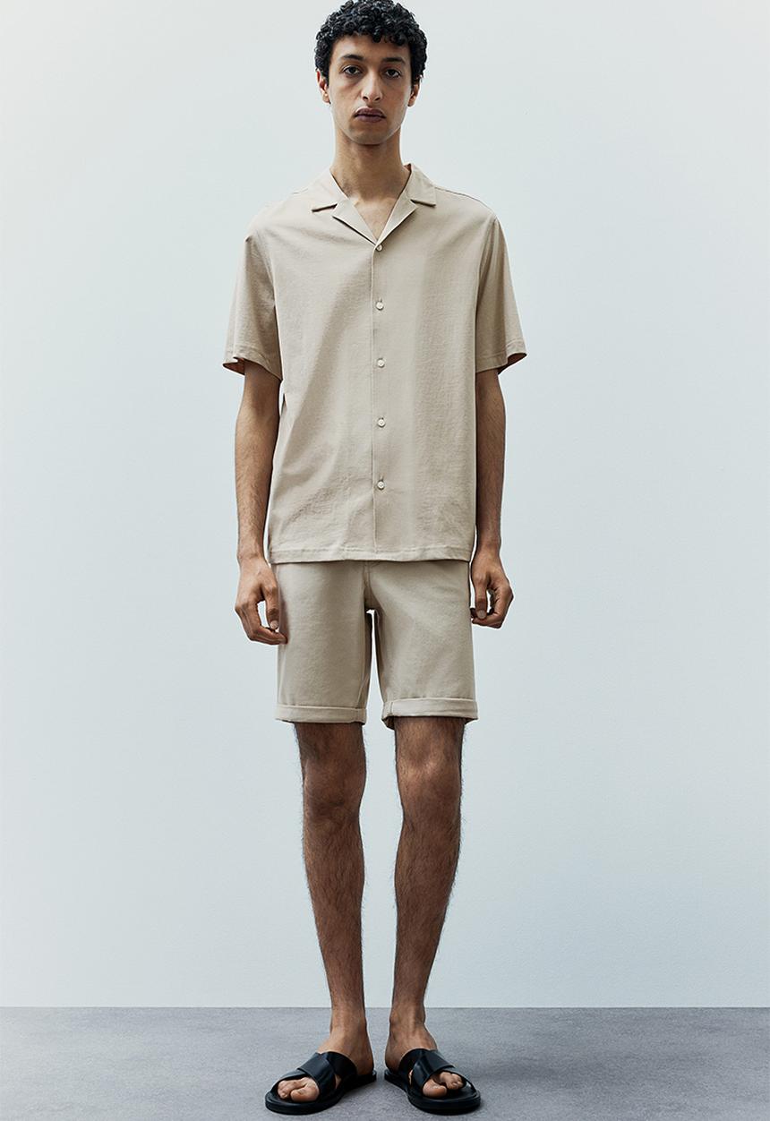 H&M - Regular fit pima cotton resort shirt - beige