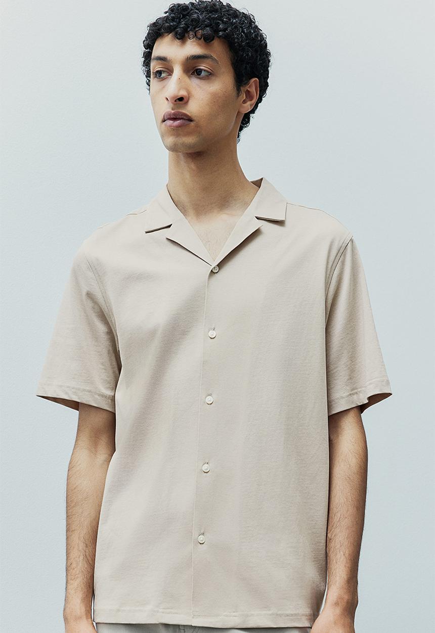 H&M - Regular fit pima cotton resort shirt - beige